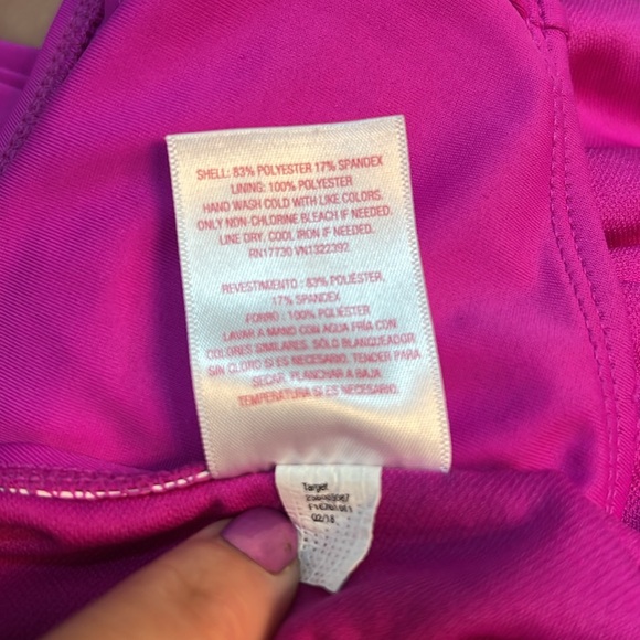 Women’s One Piece Fuchsia Bathing Suit - Picture 5 of 5